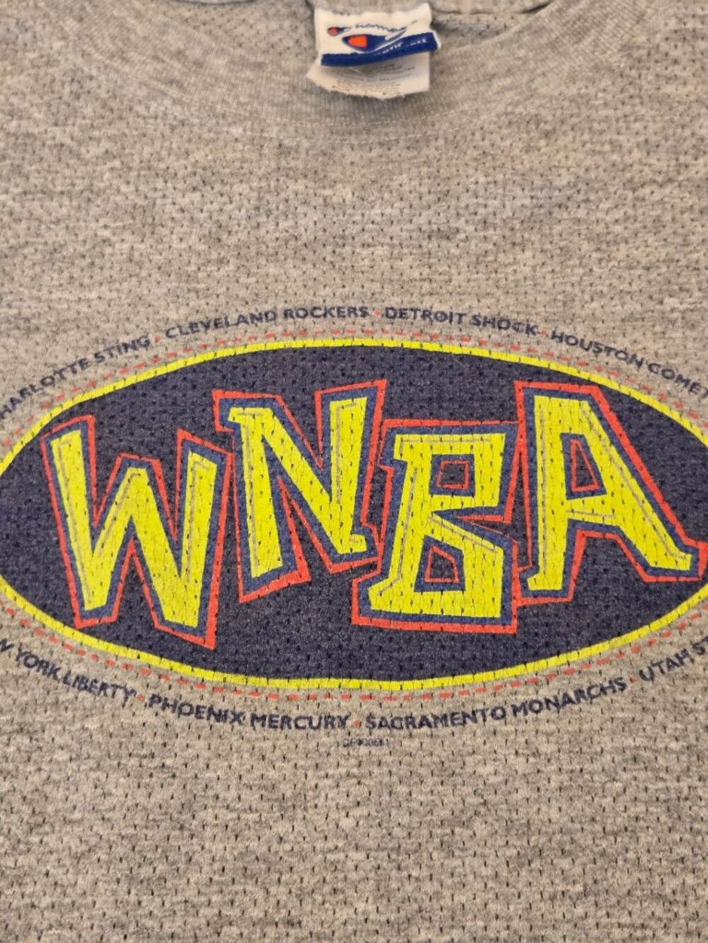 Vintage Champion WNBA Tshirt Y2K Basketball  Promo Shirt Cotton Mesh 90s - Picture 16 of 16